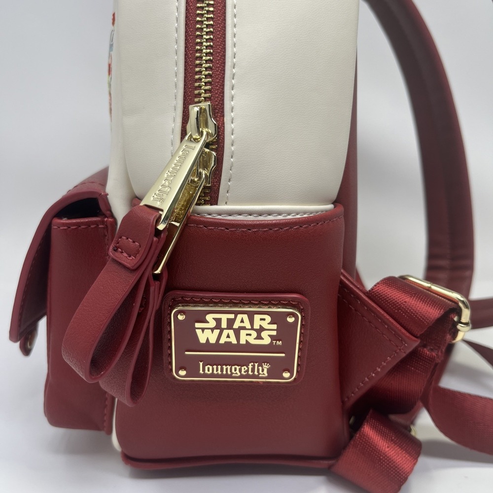 Loungefly Disney Star Wars Floral Droids Rebel Symbol 2 Tone Mini Backpack - Picture 6 of 8